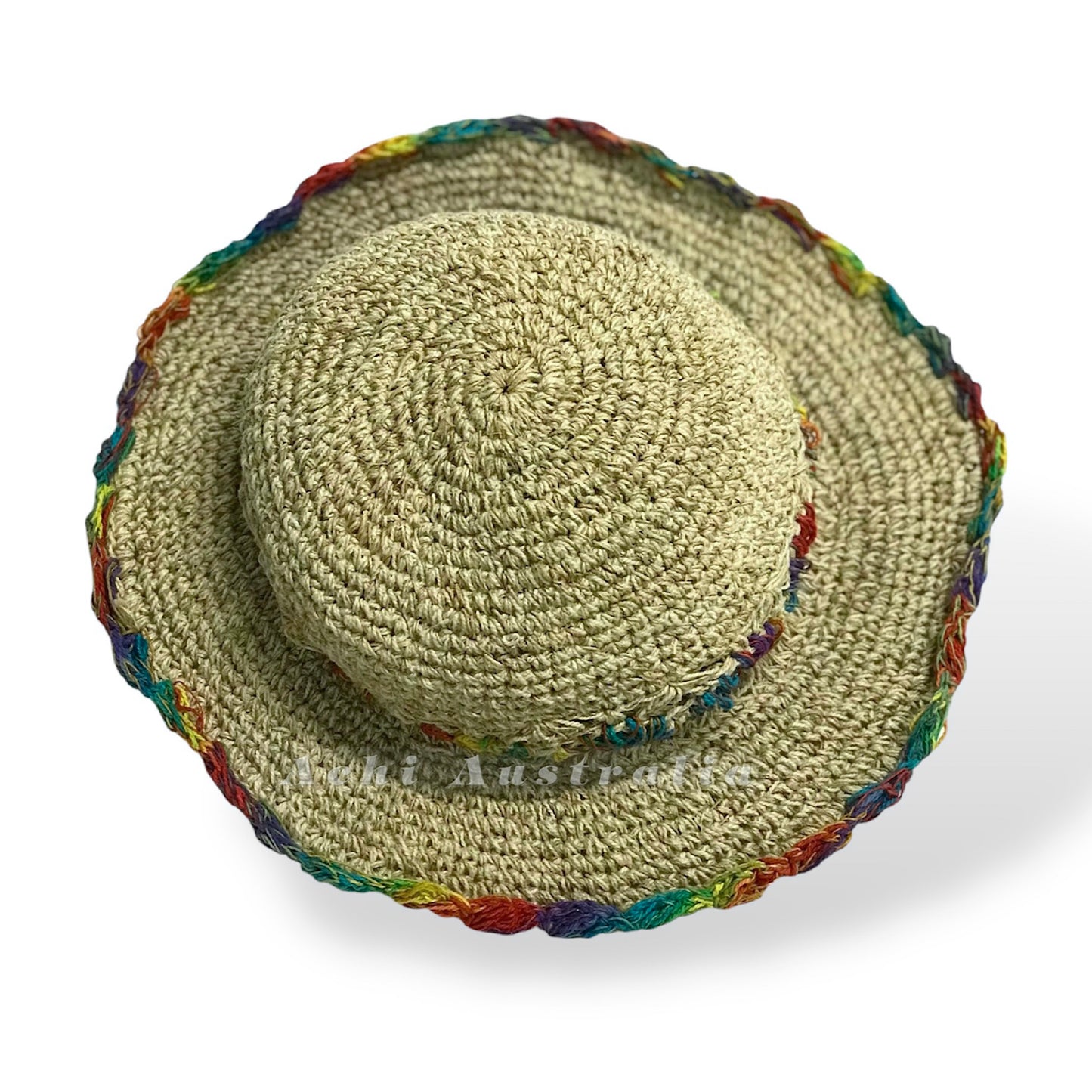 Rainbow hemp hat for both men & women
