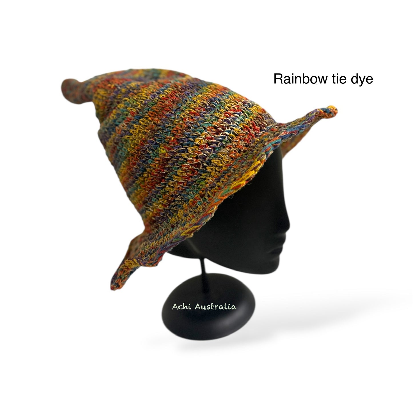 Rainbow Pixie hood hemp hat