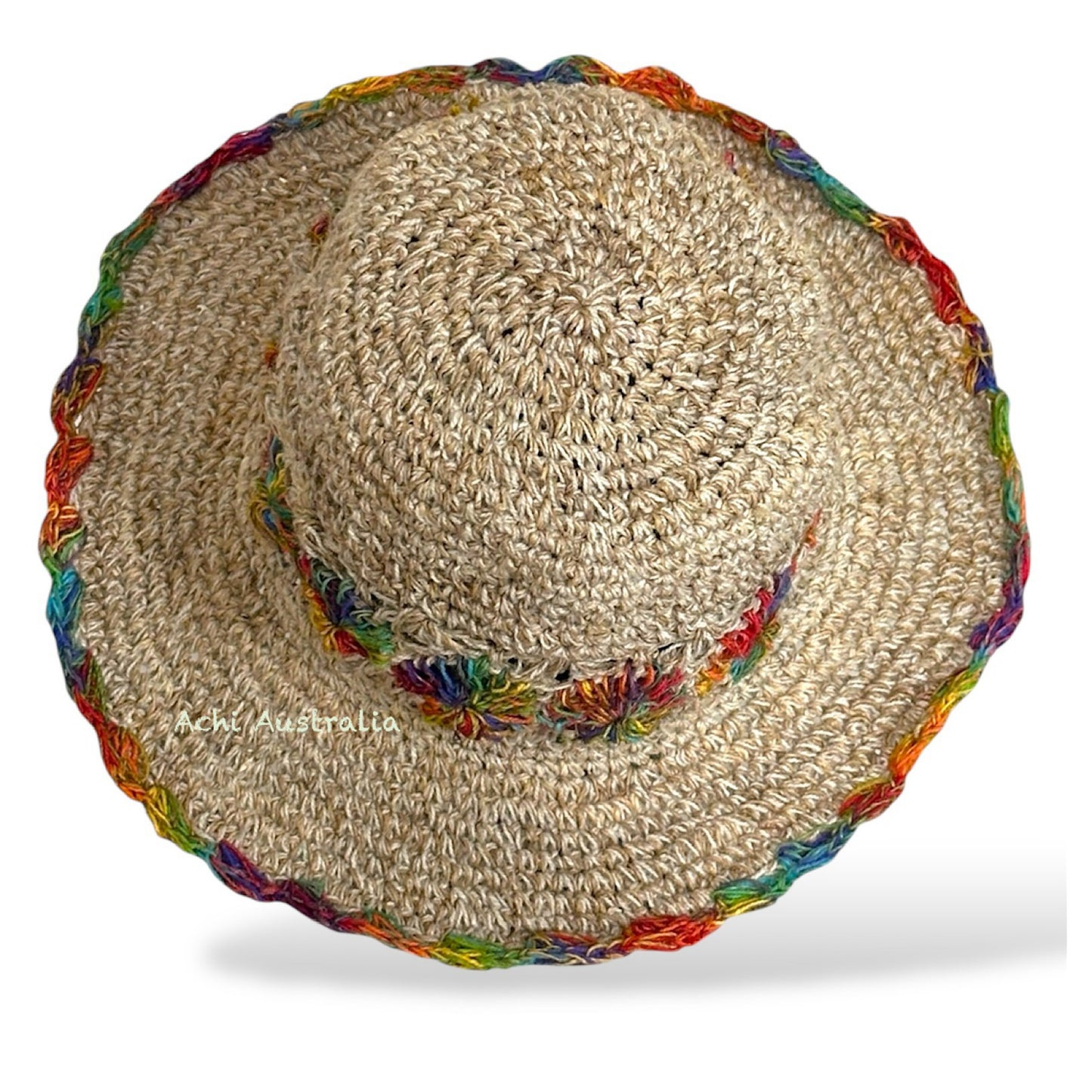 Rainbow hemp hat for both men & women