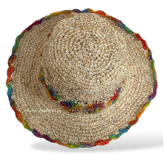 Rainbow hemp hat for both men & women