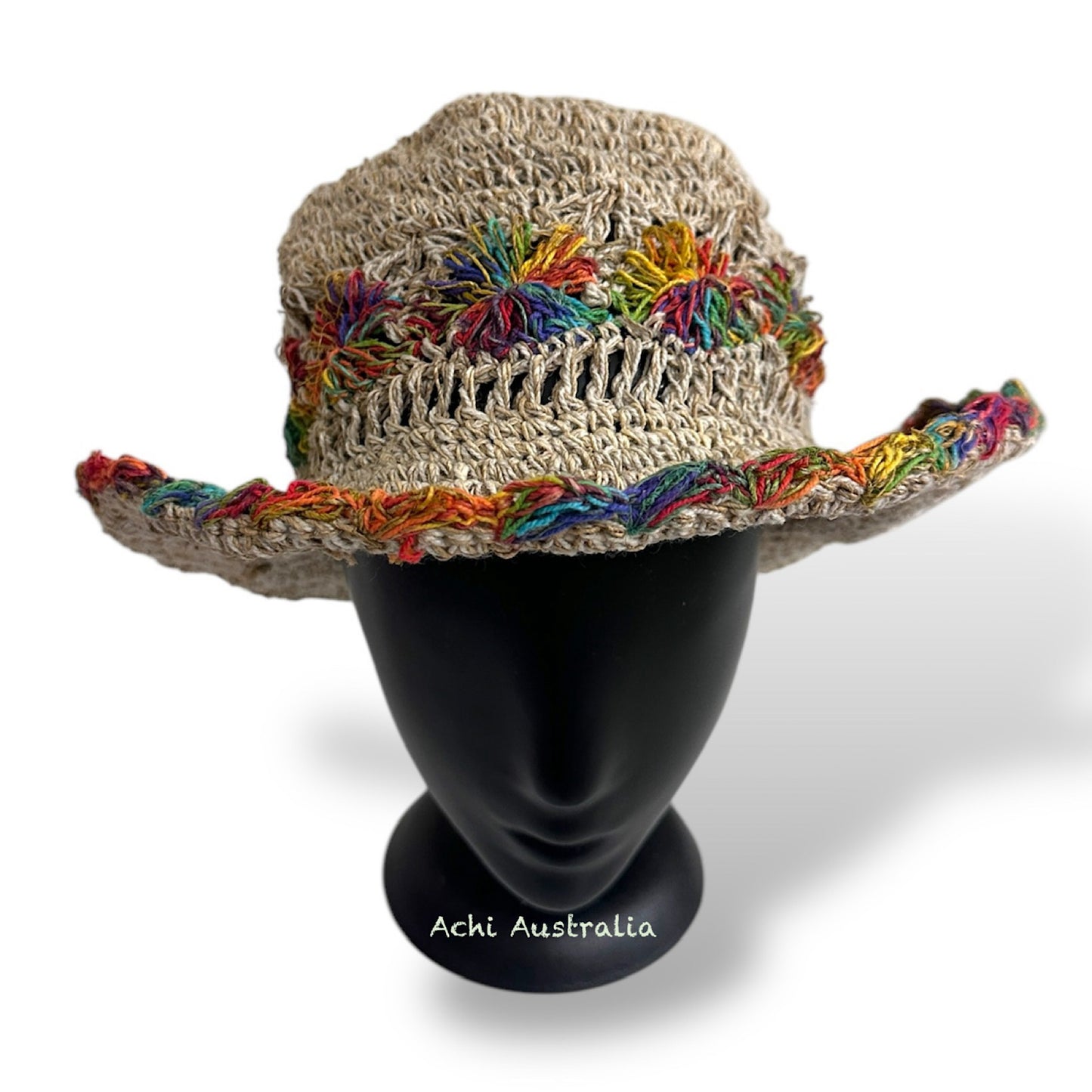 Rainbow hemp hat for both men & women
