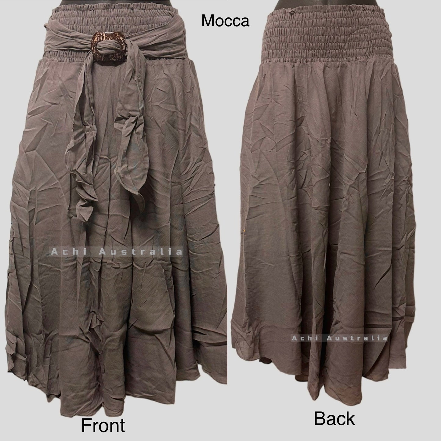 Cotton Skirt with coconut buckle