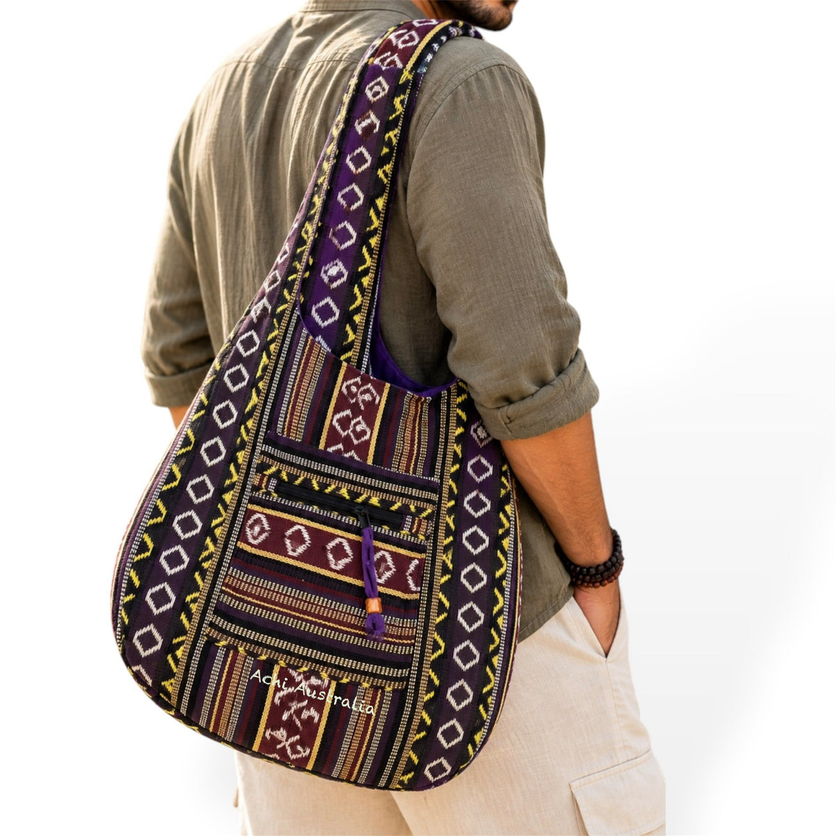 Handmade Boho Cotton Shoulder Bag – Indian Gheri Handloom Hippie Bag
