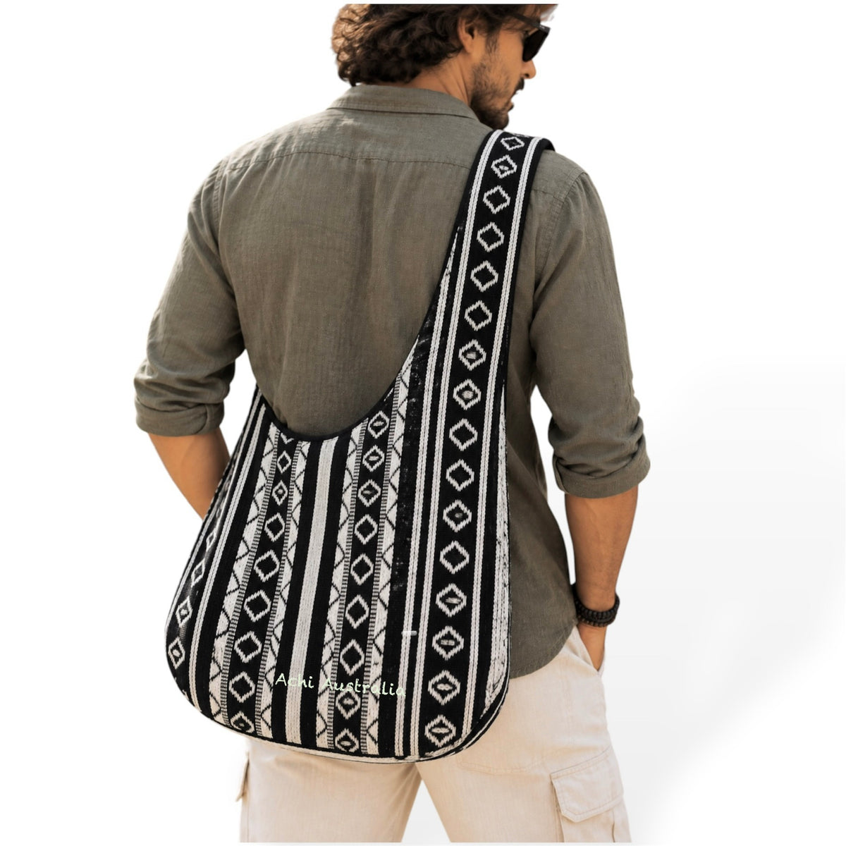 Handmade Boho Cotton Shoulder Bag – Indian Gheri Handloom Hippie Bag