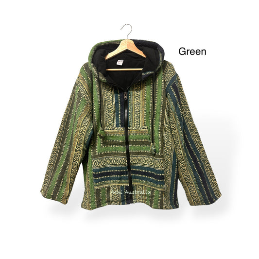 Cotton jacket with hoodie and zipper close