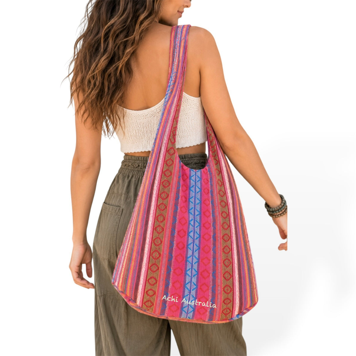 Handmade Boho Cotton Shoulder Bag – Indian Gheri Handloom Hippie Bag