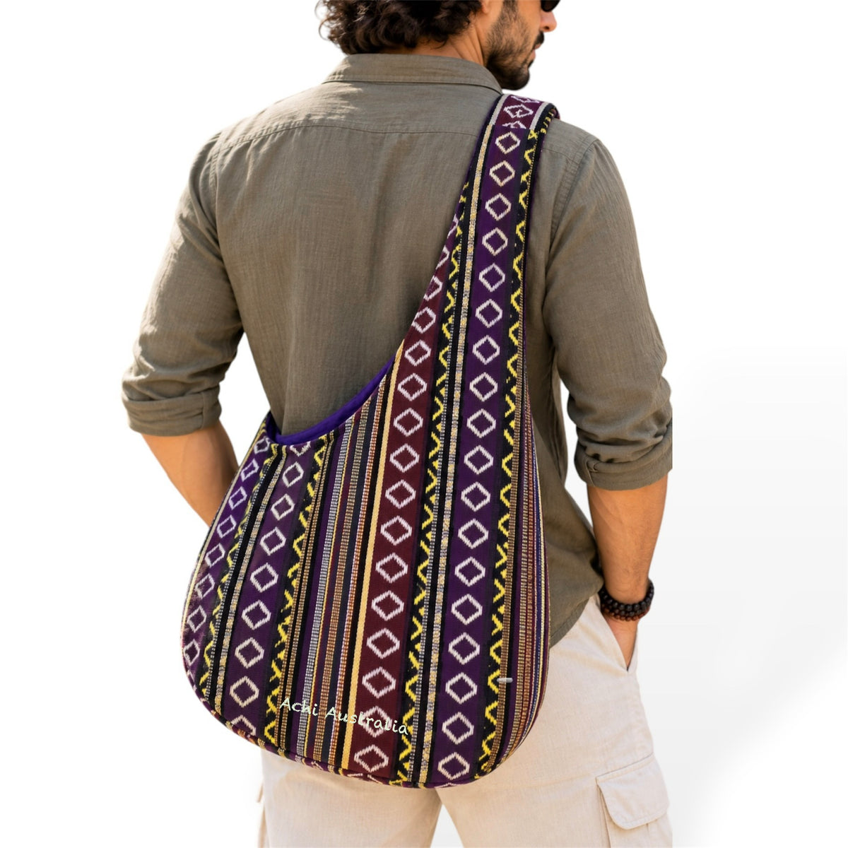 Handmade Boho Cotton Shoulder Bag – Indian Gheri Handloom Hippie Bag