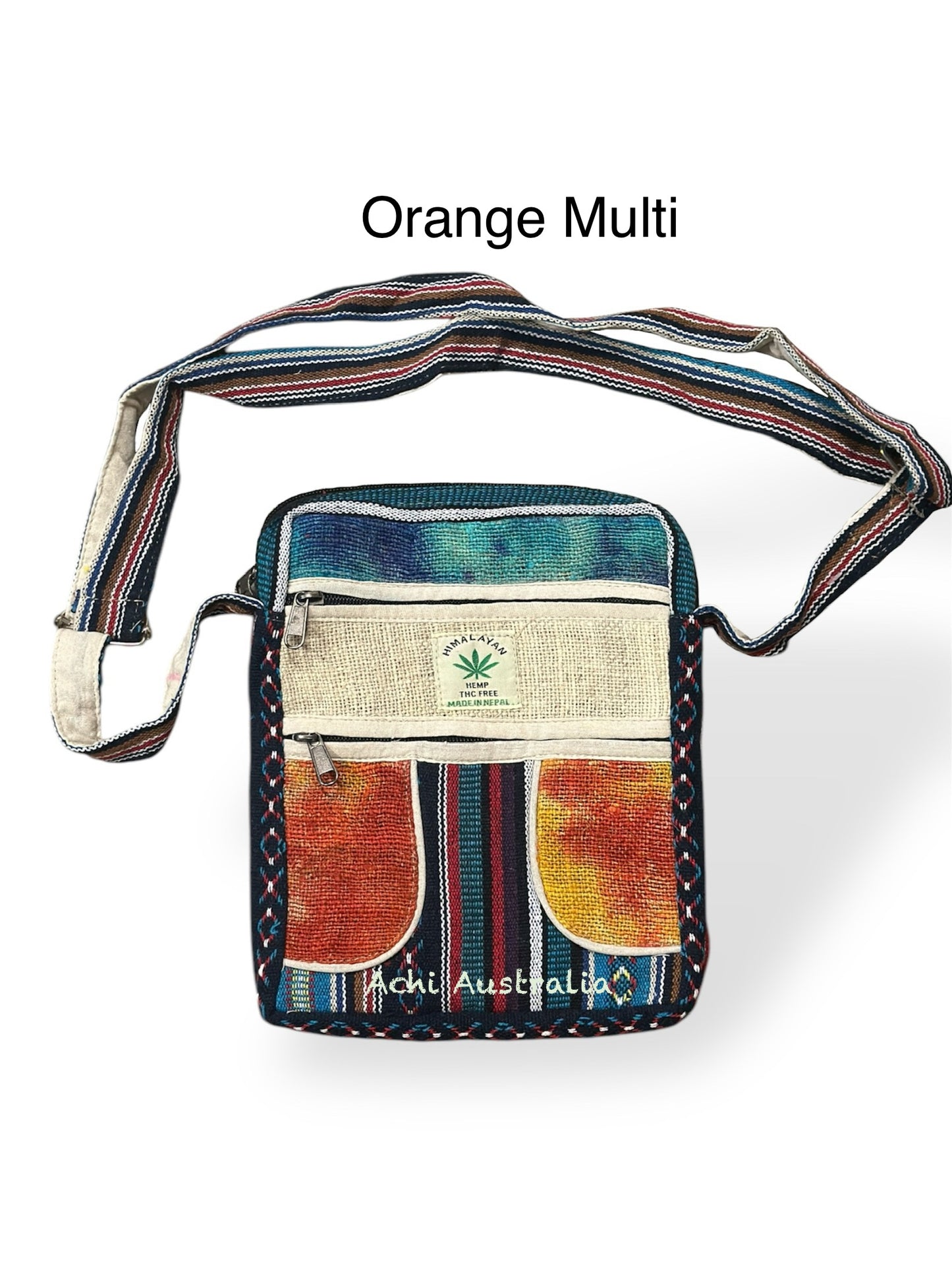 Multi colour Hemp & cotton mix passport bag( New Arrival)