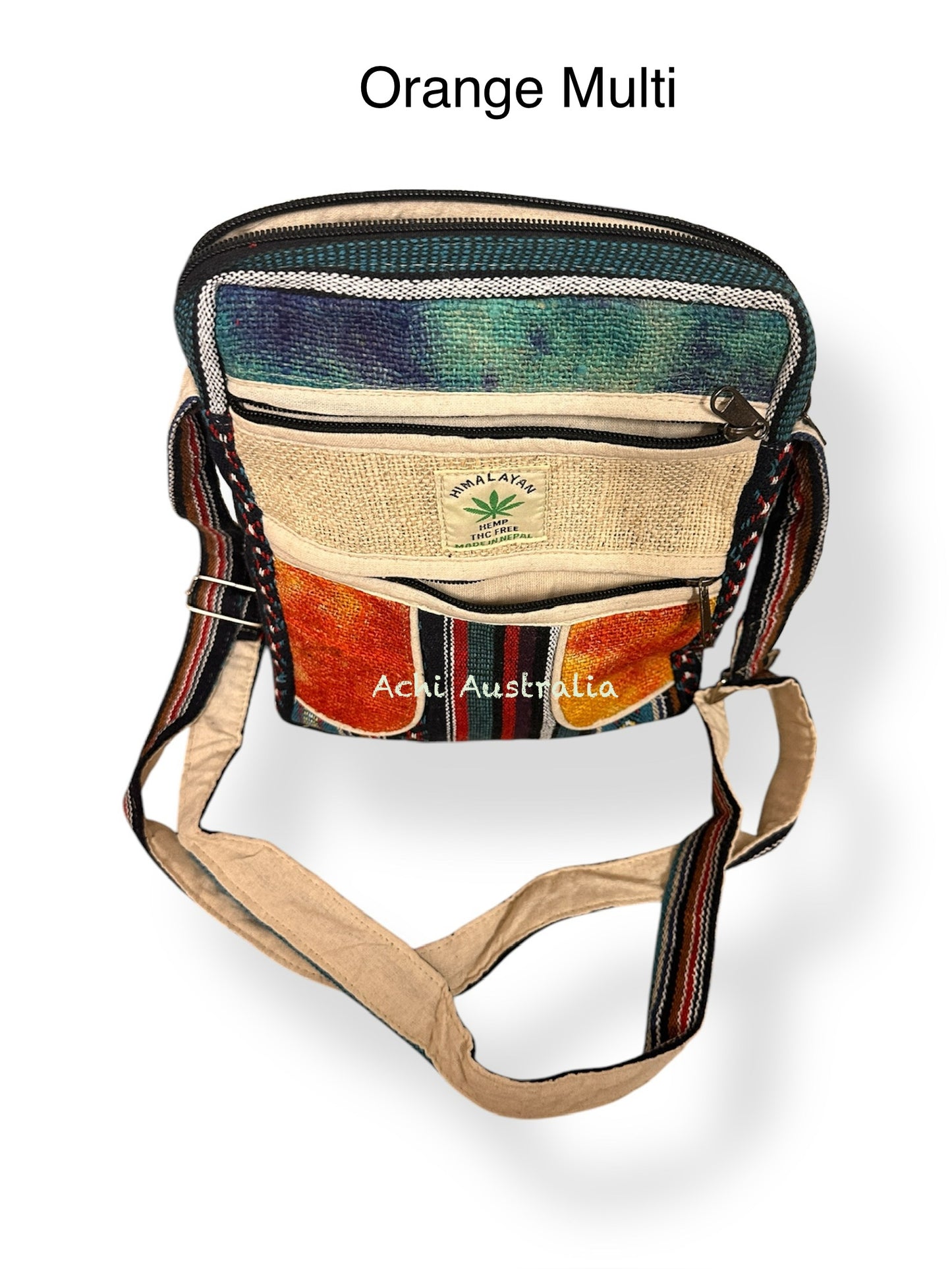 Multi colour Hemp & cotton mix passport bag( New Arrival)