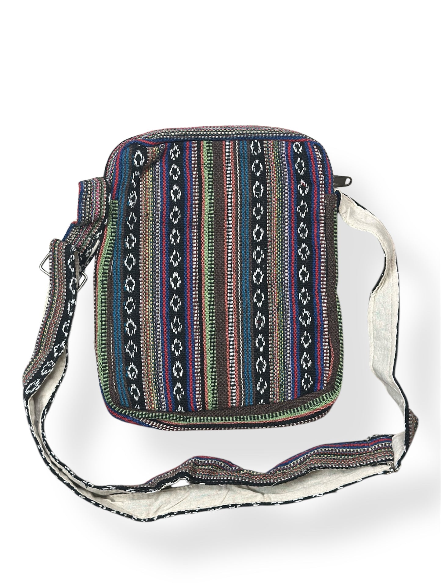 Multi colour Hemp & cotton mix passport bag( New Arrival)