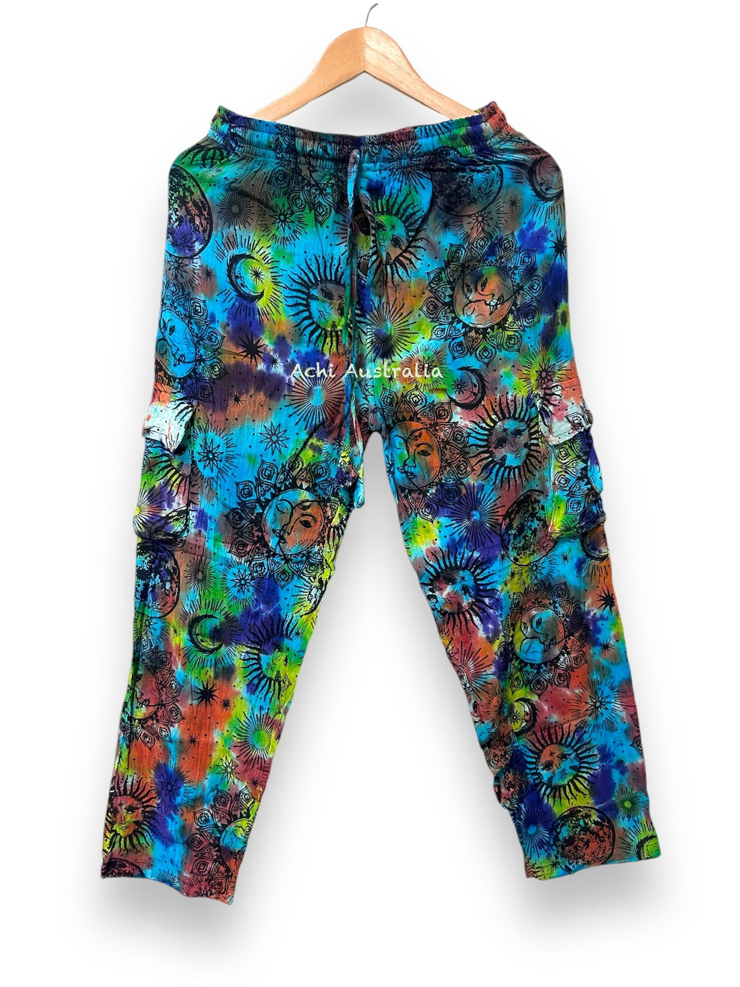 Tie dye sun & moon Cargo Pants