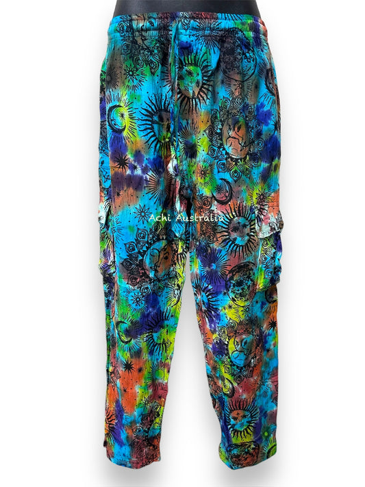 Tie dye sun & moon Cargo Pants