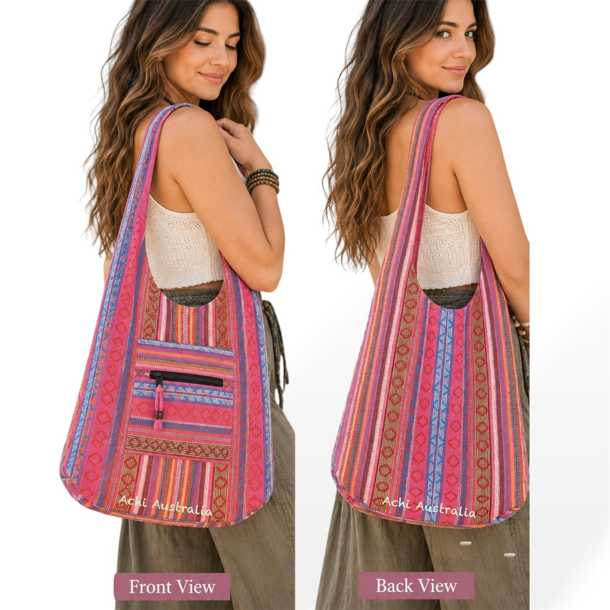 Handmade Boho Cotton Shoulder Bag – Indian Gheri Handloom Hippie Bag