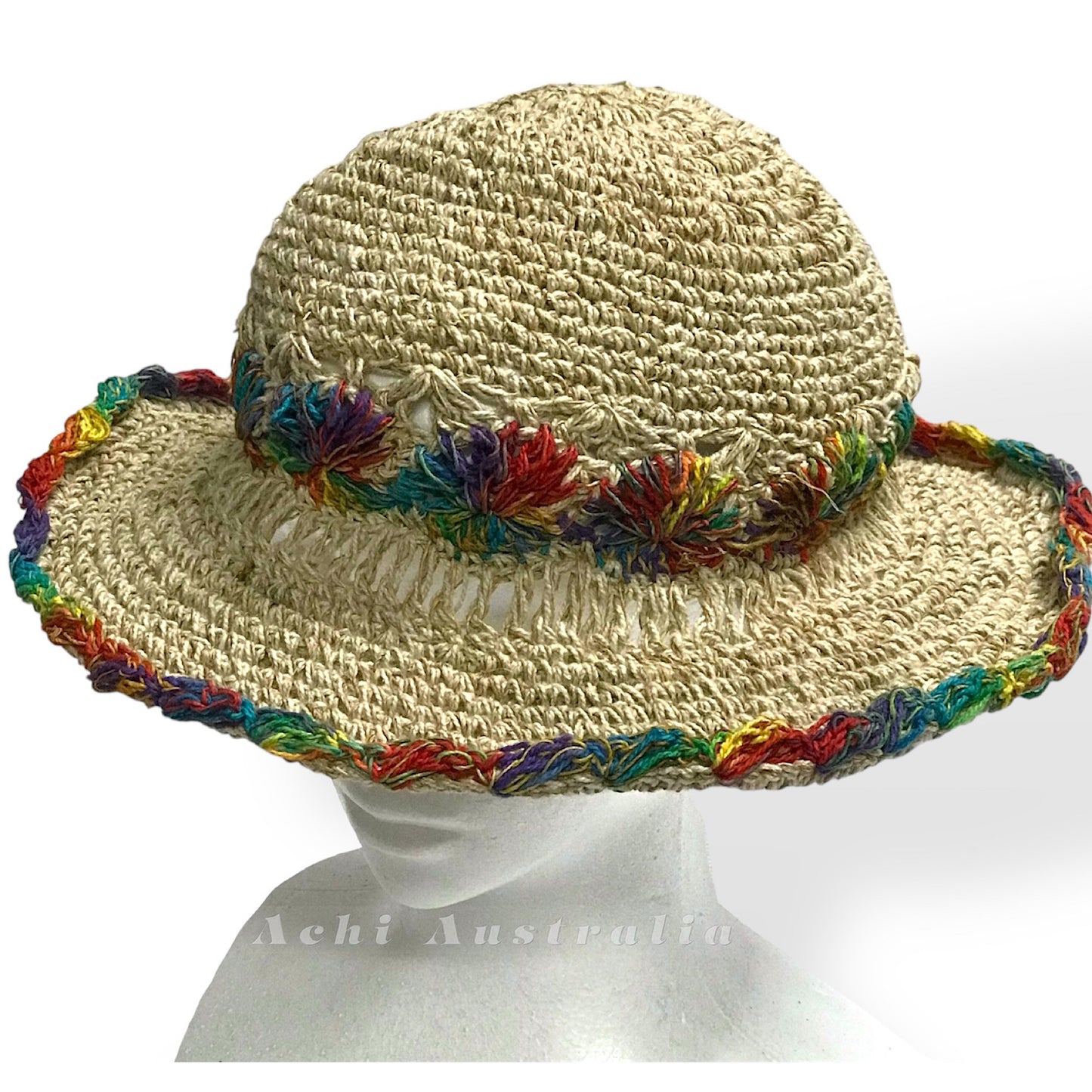 Rainbow hemp hat for both men & women