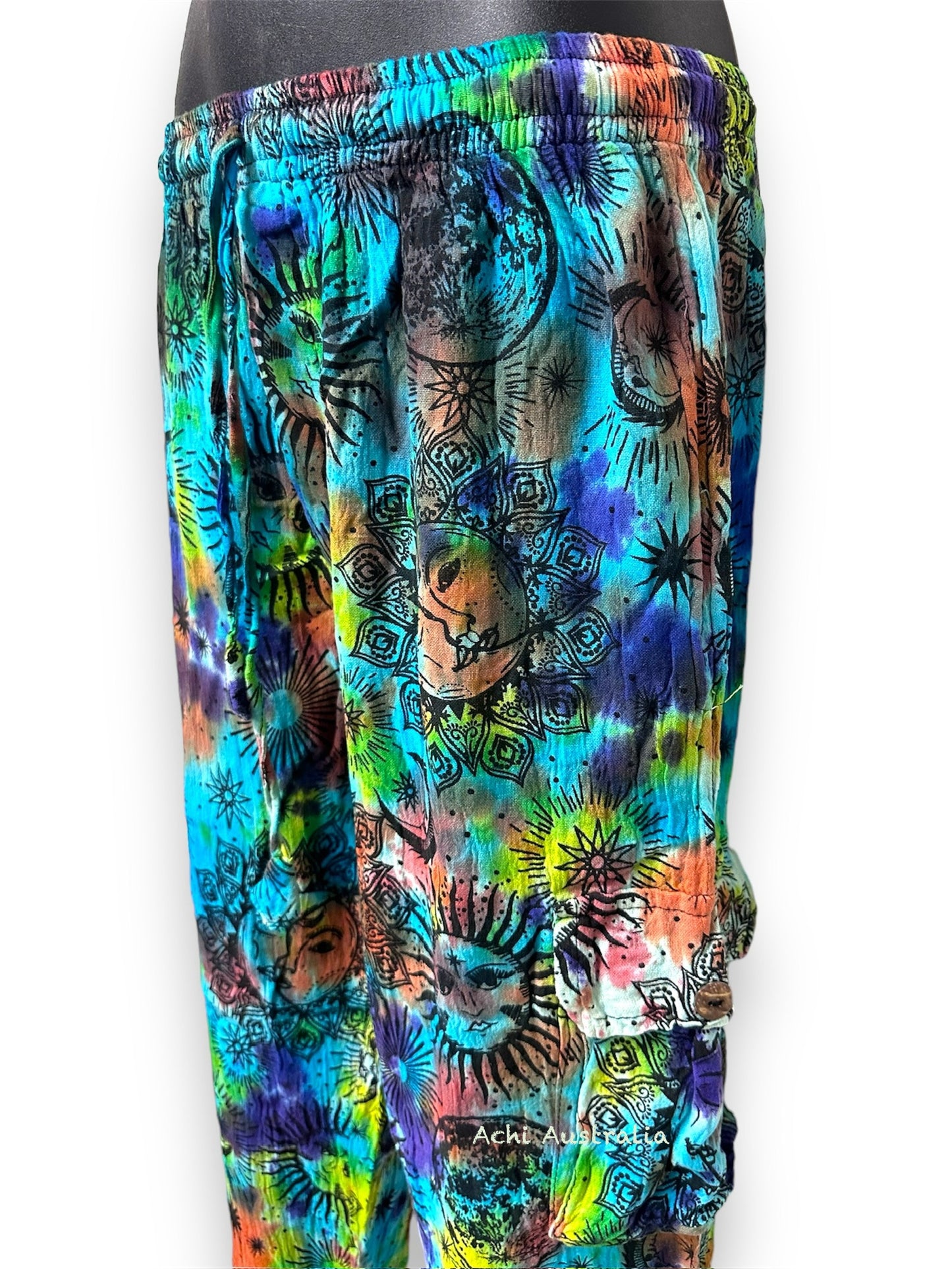 Tie dye sun & moon Cargo Pants