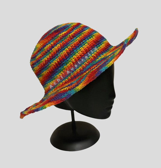 Rainbow Hemp/ Cotton Hat