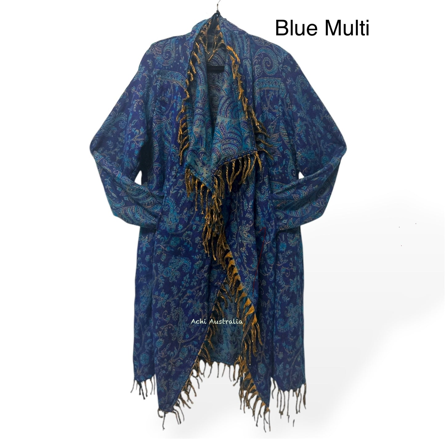 Handmade  Hoodie Long Cardigan: Acrylic Boho Coat