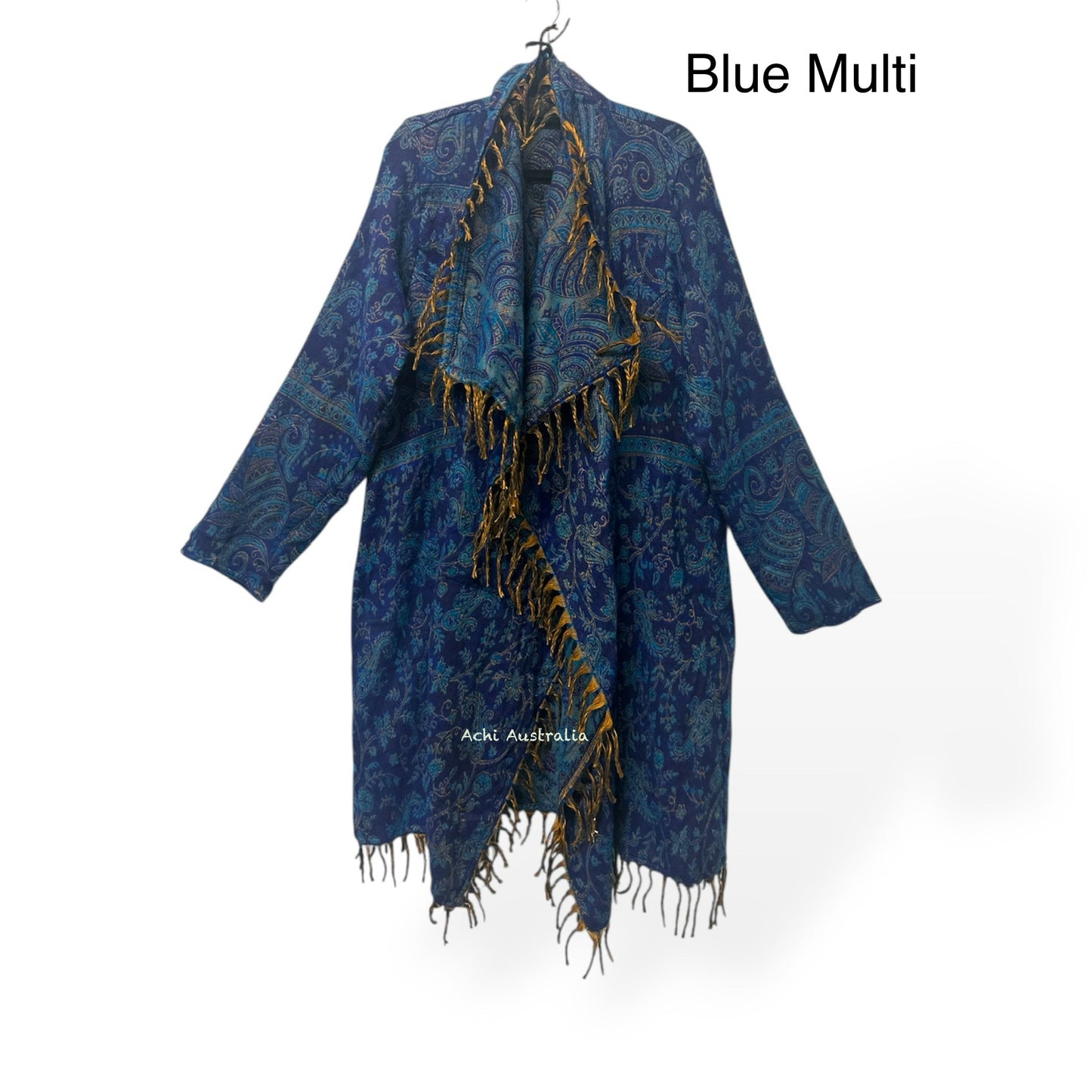Handmade  Hoodie Long Cardigan: Acrylic Boho Coat