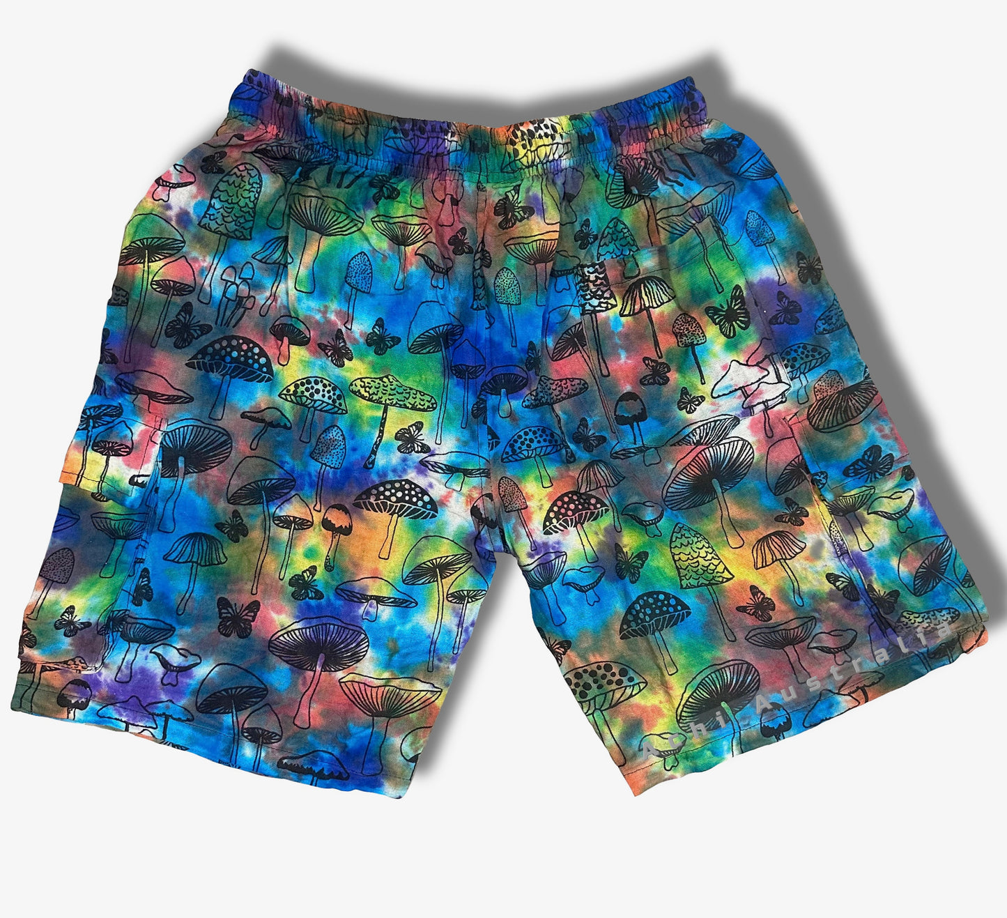 Tie Dye Mushroom Cargo Shorts