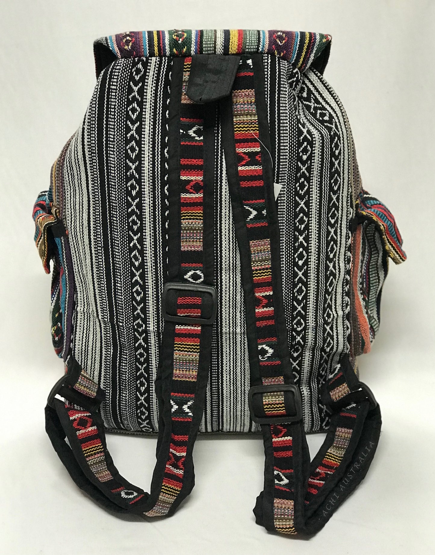 Multi Colour Backpack with with Wooden button close