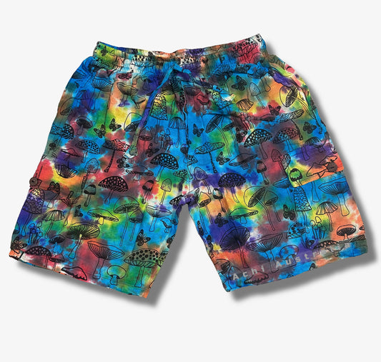 Tie Dye Mushroom Cargo Shorts