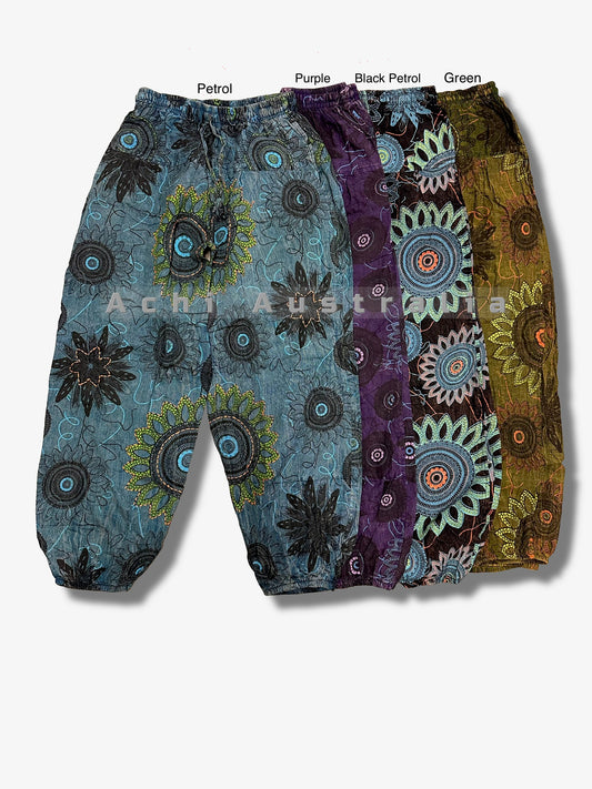 Hippie Straight Print Trousers with Elastic waist