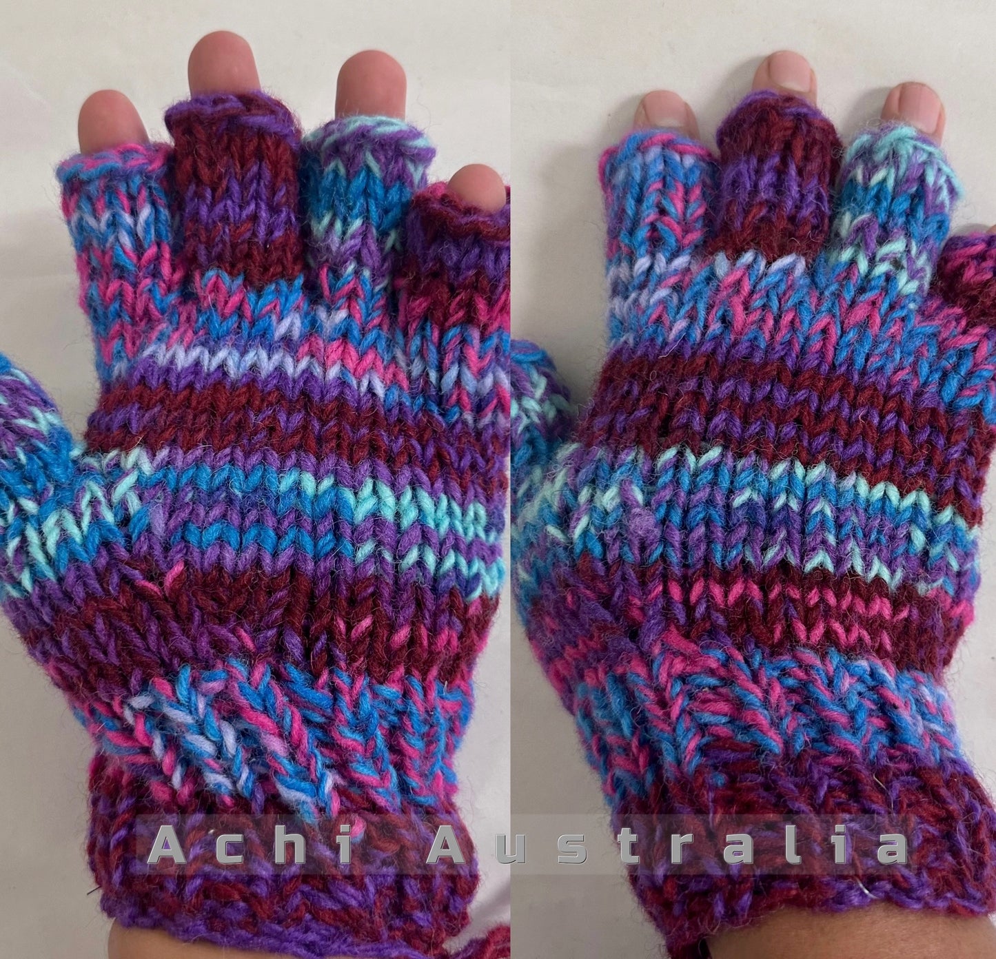 Fingerless gloves 100% wool