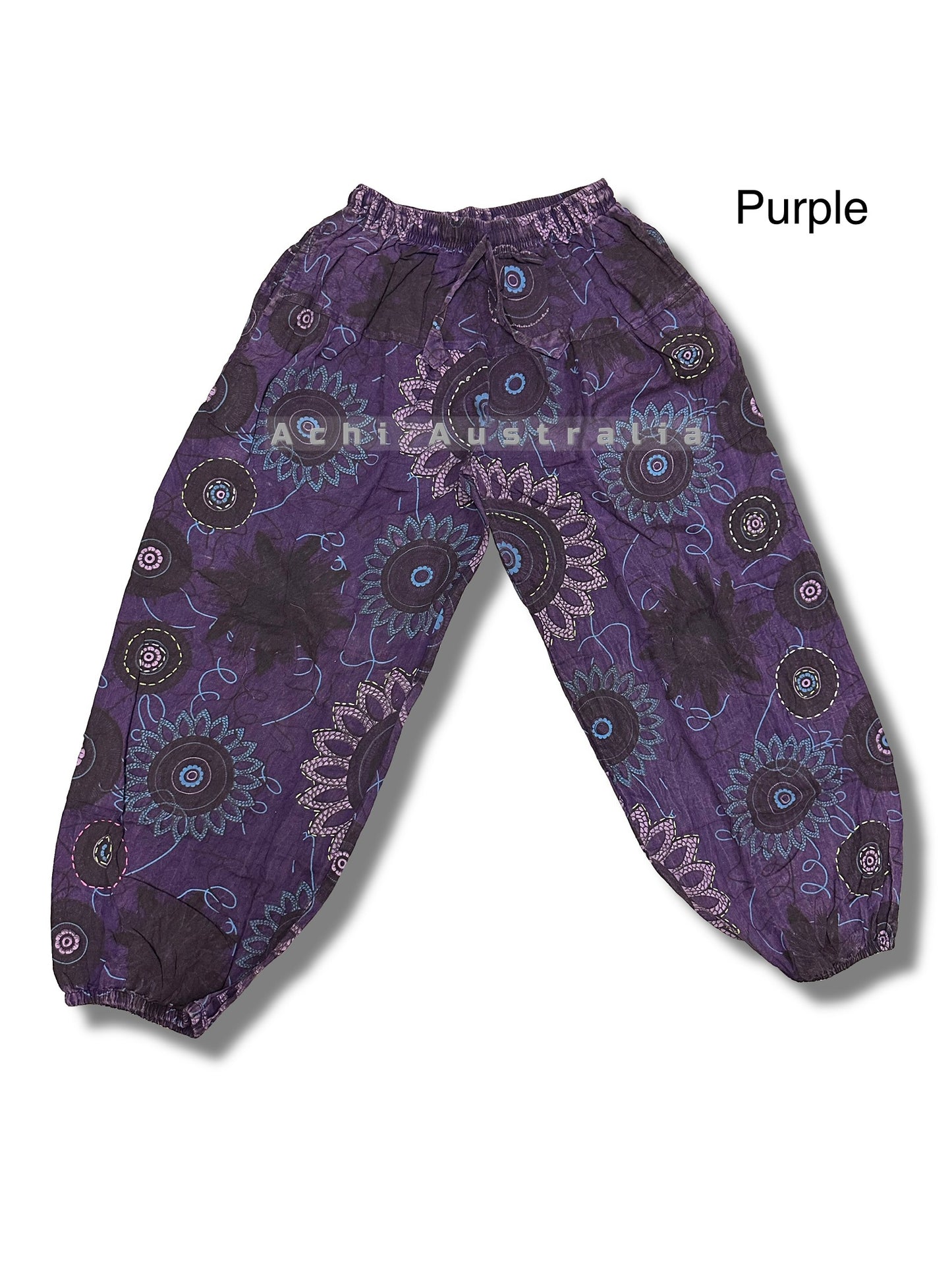 Hippie Straight Print Trousers with Elastic waist