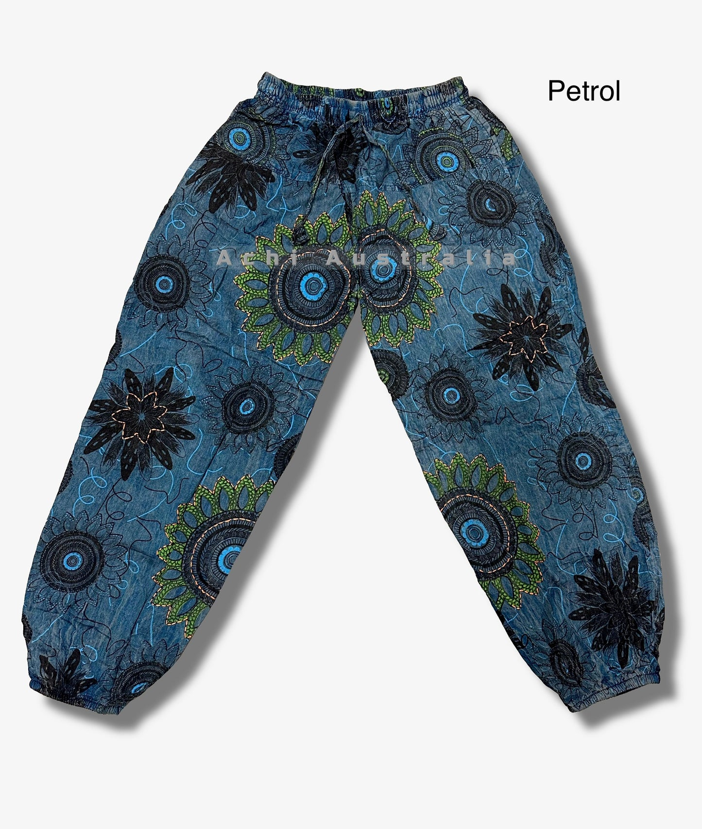 Hippie Straight Print Trousers with Elastic waist