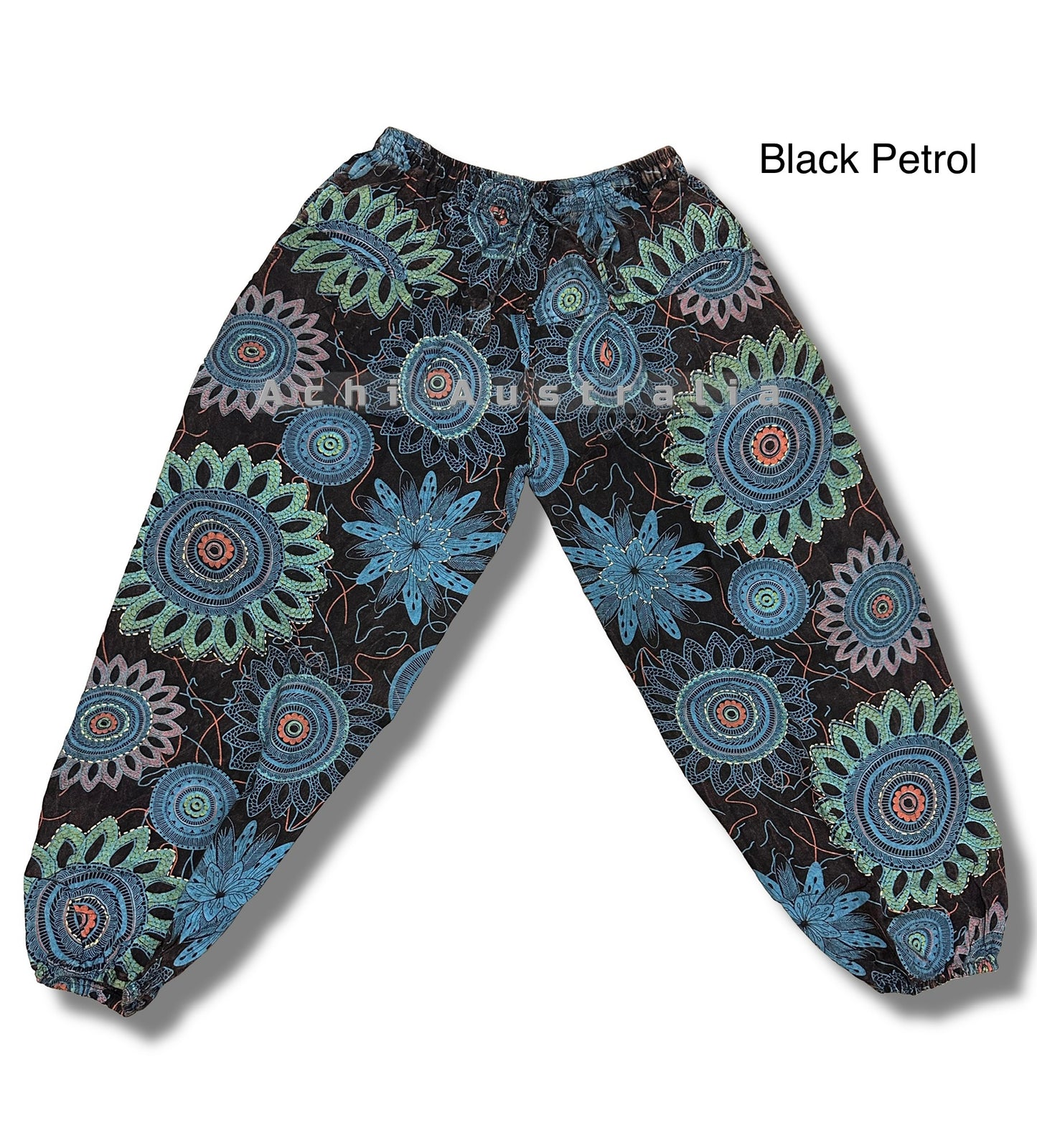 Hippie Straight Print Trousers with Elastic waist